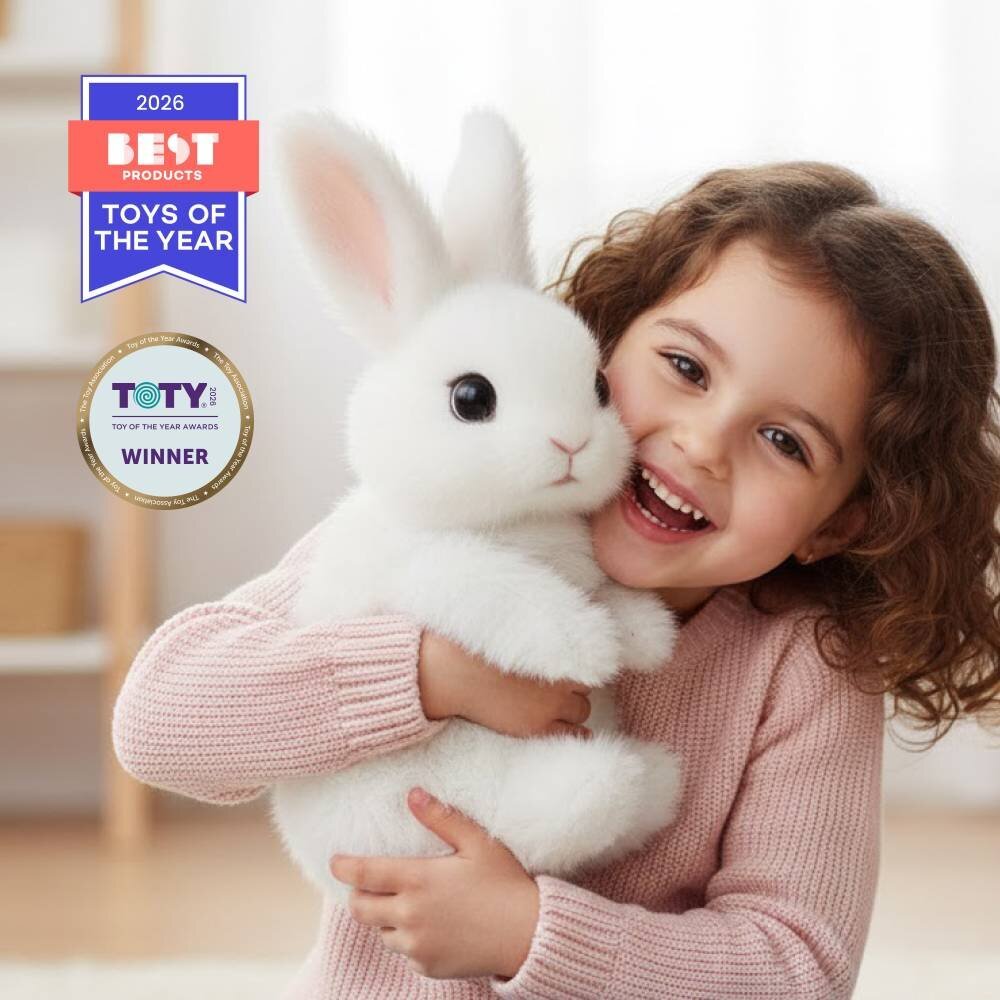 Child playing with Hoppsy Bunny
